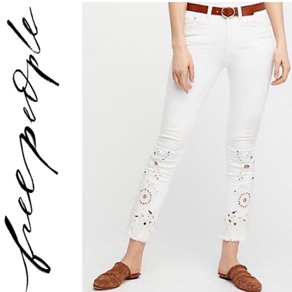 Free People Denim - 🆕 Free People Cutwork Cigarette Jeans